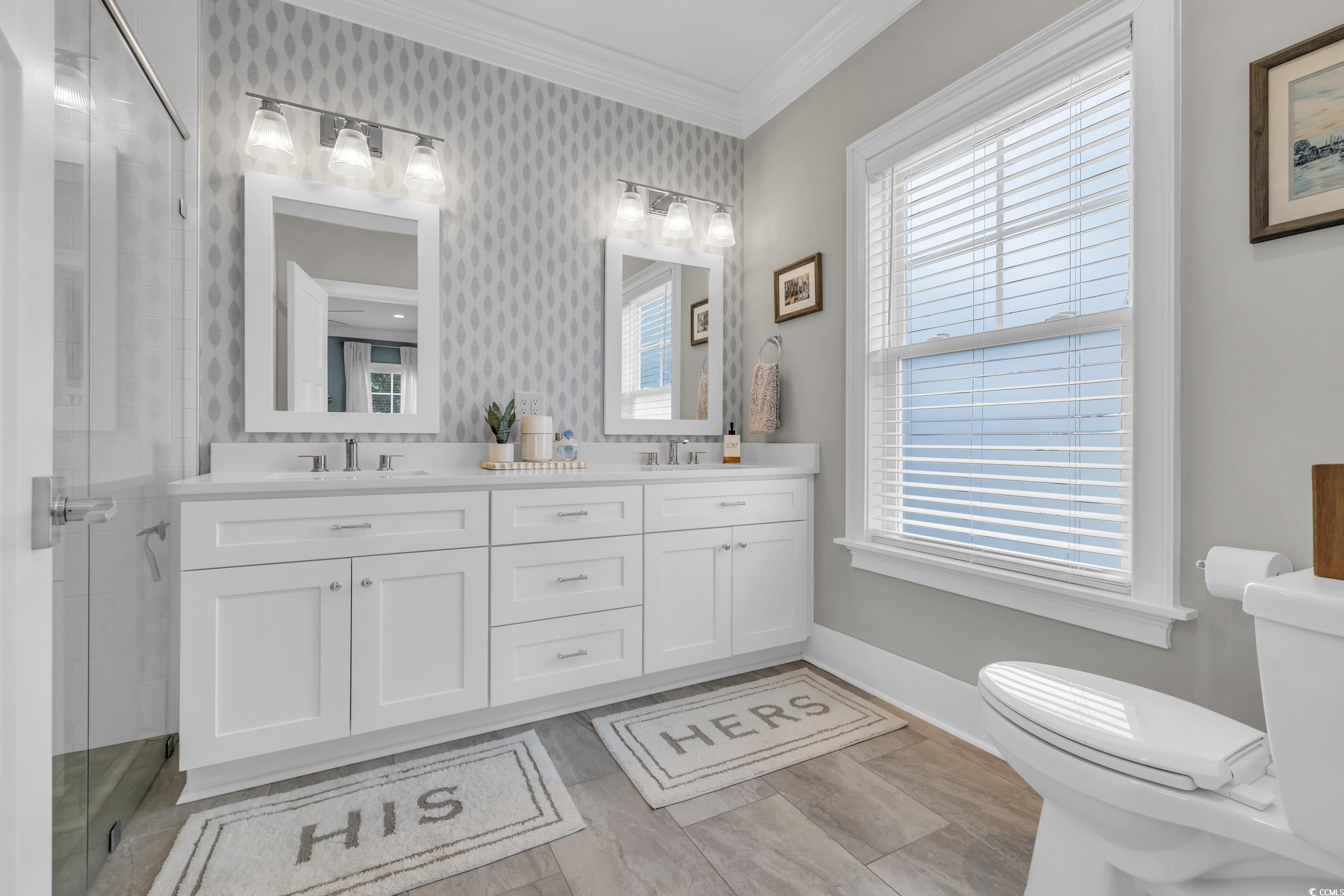22 Trigger Fish Lane Murrells Inlet, SC 29576 - Photo 18 of 39 Bathroom featuring a shower with shower door, toil