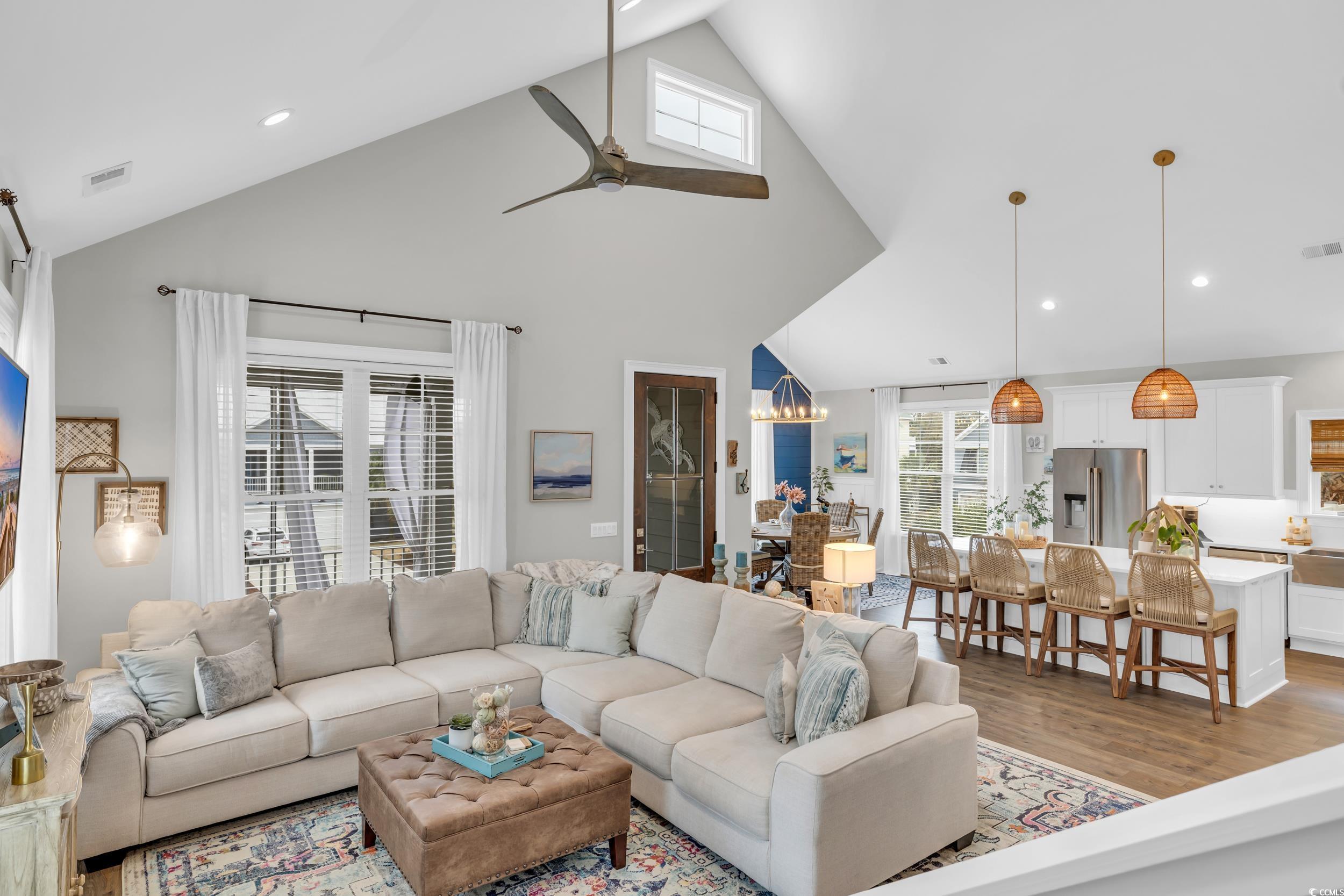 22 Trigger Fish Lane Murrells Inlet, SC 29576 - Photo 7 of 39 Living room featuring light wood-type flooring, ce