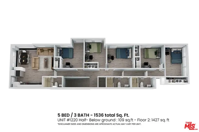 a view of a house with kitchen view and living room