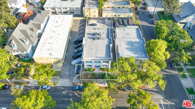 a view of water from a building