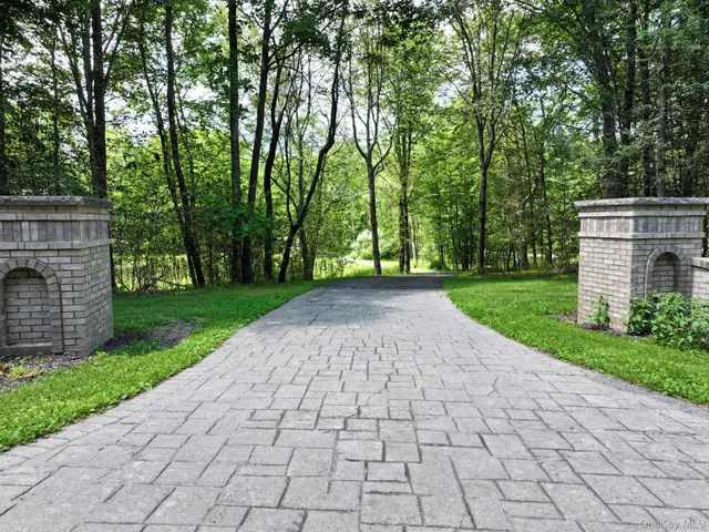 a view of a garden with pathway