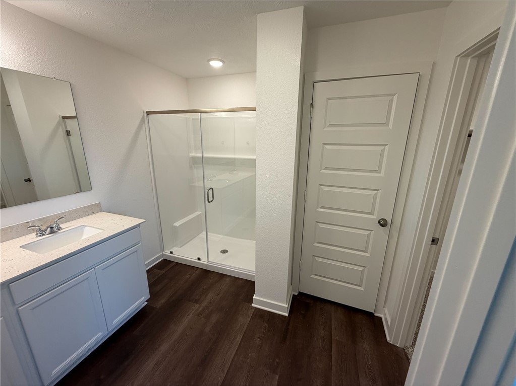 222 Cross Lane Caldwell, TX 77836 - Photo 10 of 13 a bathroom with a sink a mirror and a shower