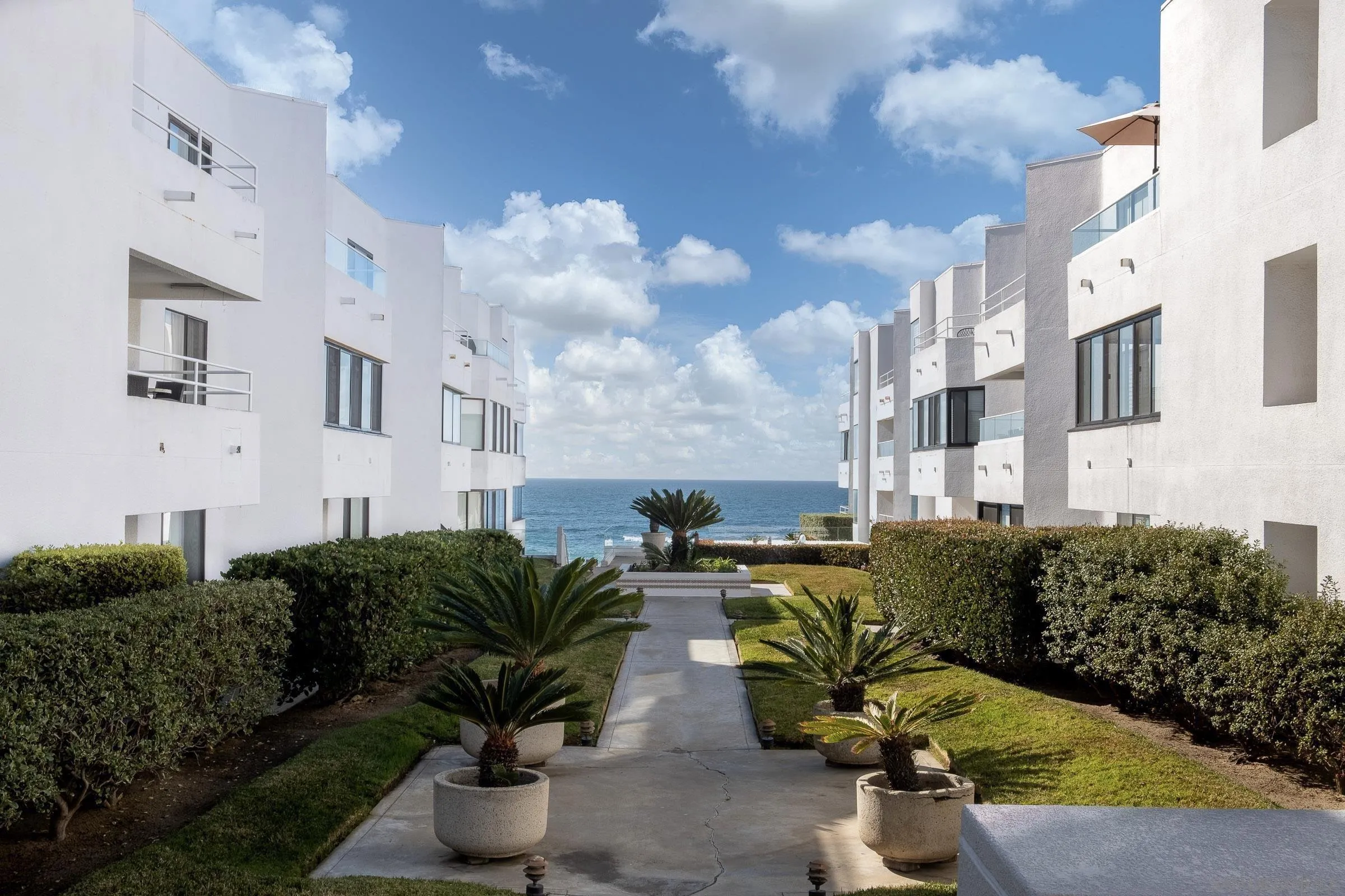 100 Coast Boulevard, Unit 308 La Jolla, CA 92037 - Photo 34 of 40 a view of a patio with couches chairs and a potted plant