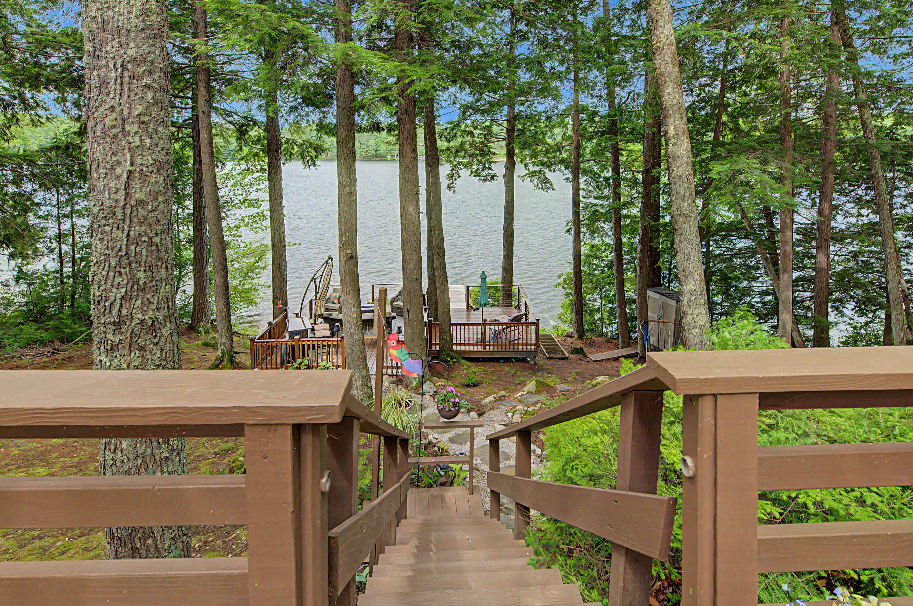 141 Coffee Pond Road Casco, ME 04015 - Photo 22 of 36 stairway to yard and lake