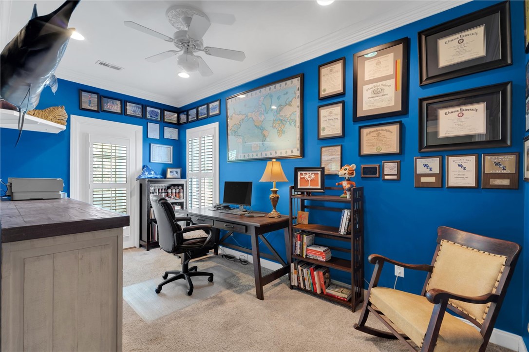 140 Parkside Drive Anderson, SC 29621 - Photo 24 of 45 Dedicated Office off of Primary Bedroom Suite
