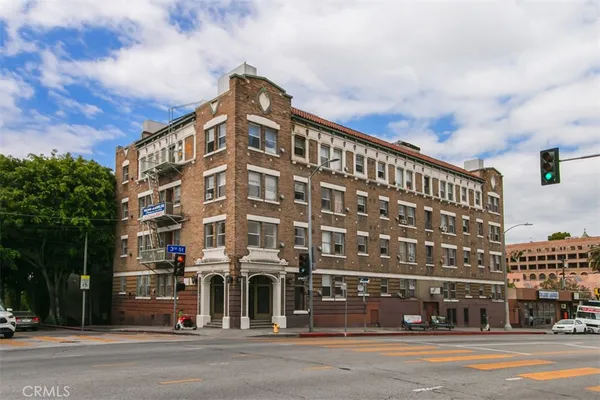 a front view of a building