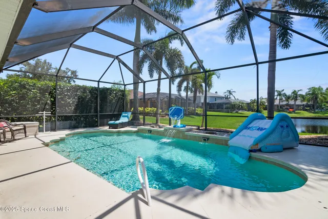 a view of a park with slide