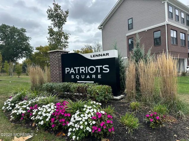 a view of a house with a yard and potted plants