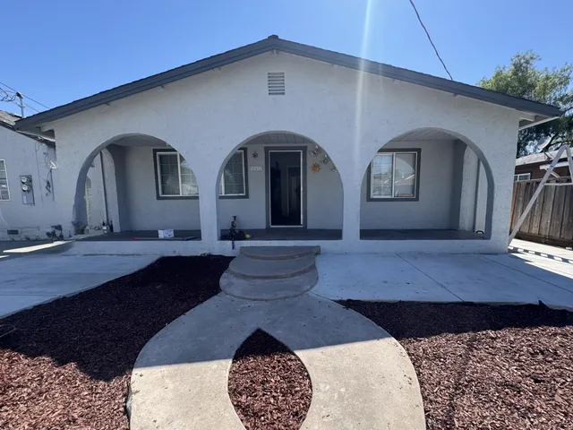a front view of a house