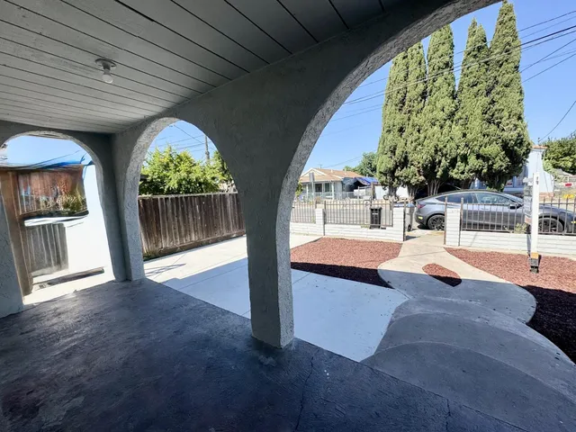 a living room with a large window