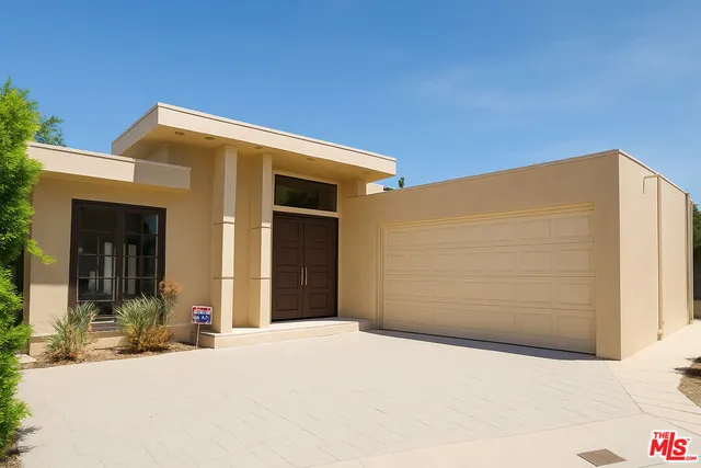 a view of garage with door