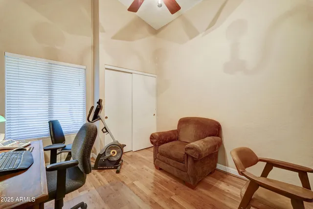 a room with furniture and windows