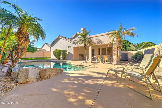 a view of a house with a patio