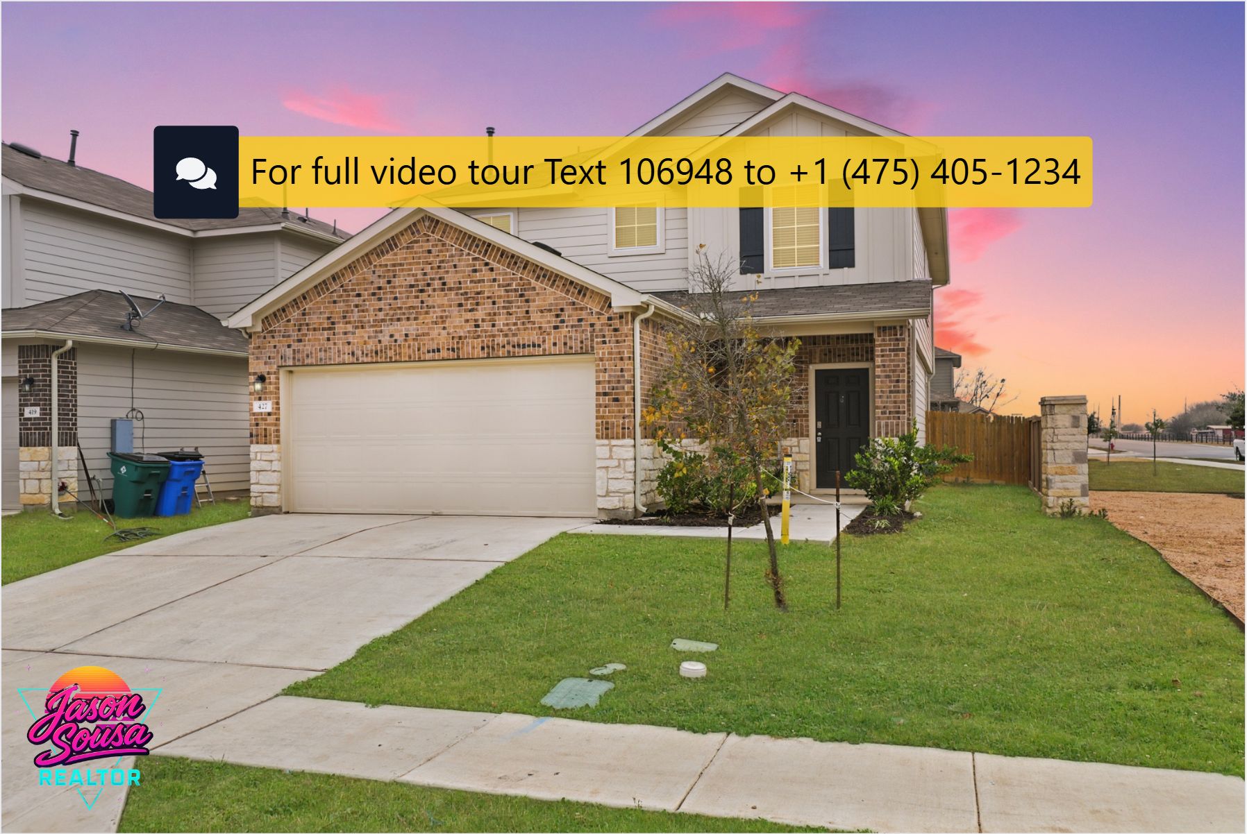 427 Sickle Loop Kyle, TX 78640 - Photo 1 of 1 View of front of home with concrete driveway, an attached garage, and brick siding