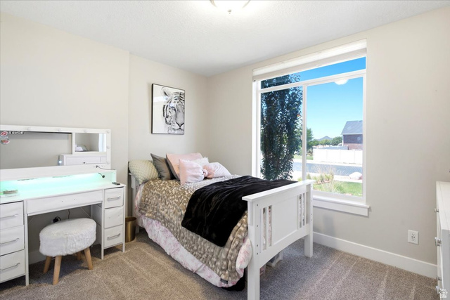2973 West Red Sand Rd Haven Ogden, UT 84401 - Photo 26 of 30 Carpeted room with a large window featuring a white frame and roller shade