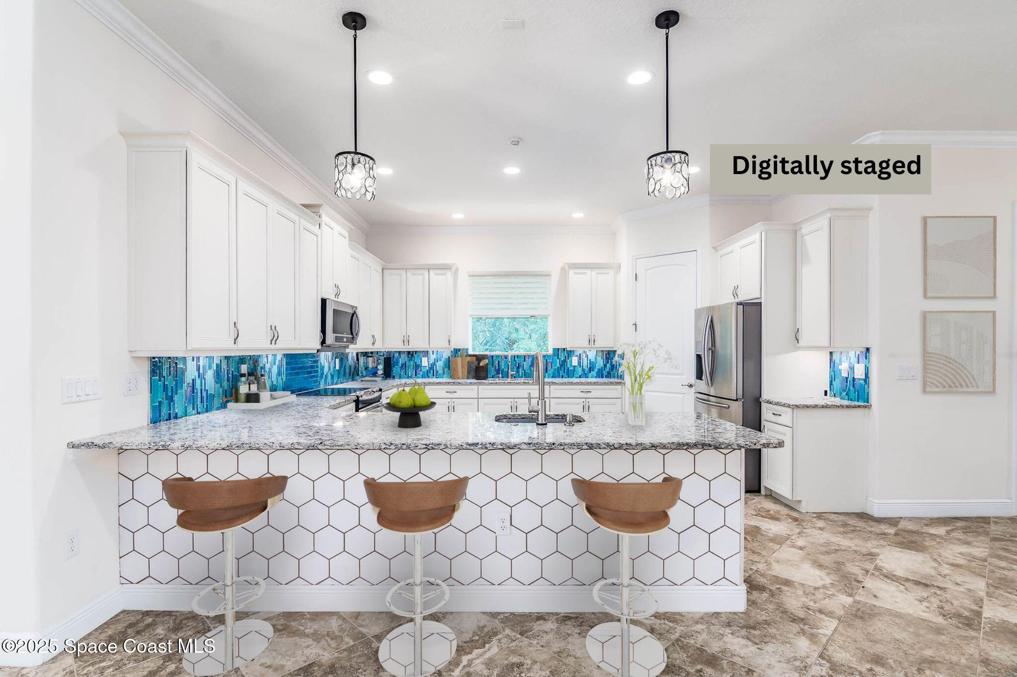 287 Baker Road Melbourne, FL 32934 - Photo 11 of 76 Breakfast Bar- Digitally Staged