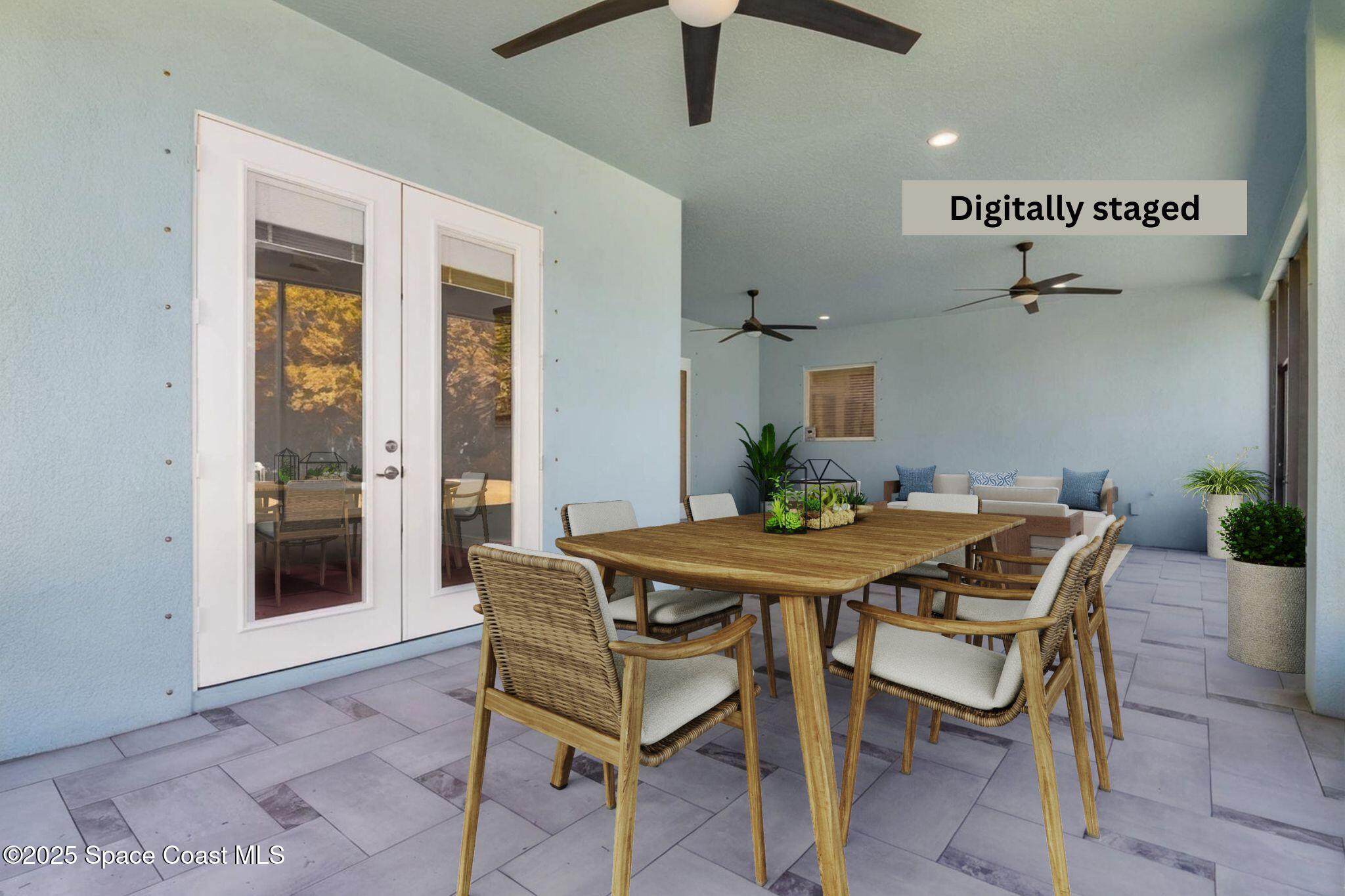 287 Baker Road Melbourne, FL 32934 - Photo 30 of 76 Large Screened Patio- Digitally Staged