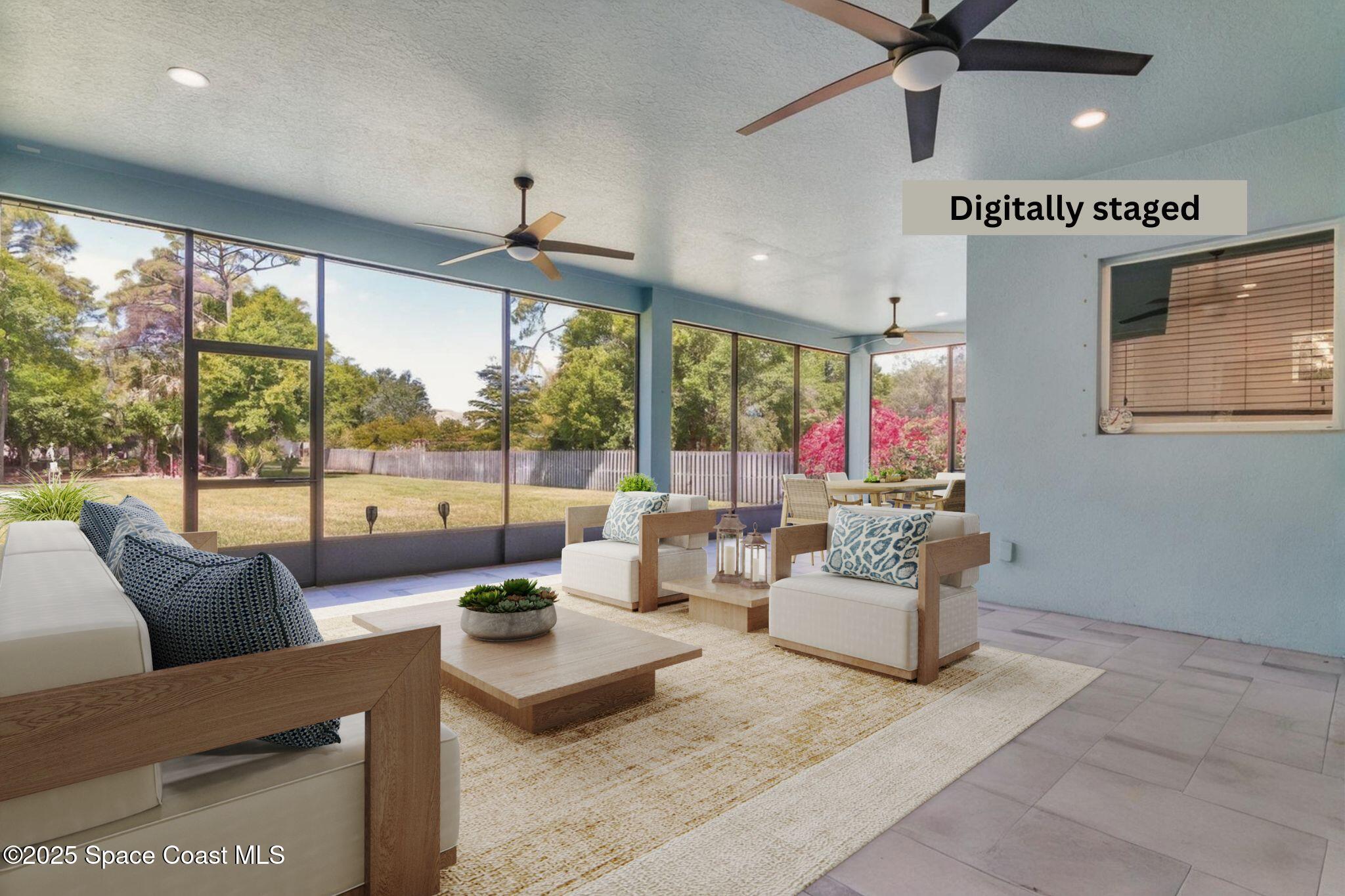 287 Baker Road Melbourne, FL 32934 - Photo 8 of 76 Large screened patio- Digitally Staged