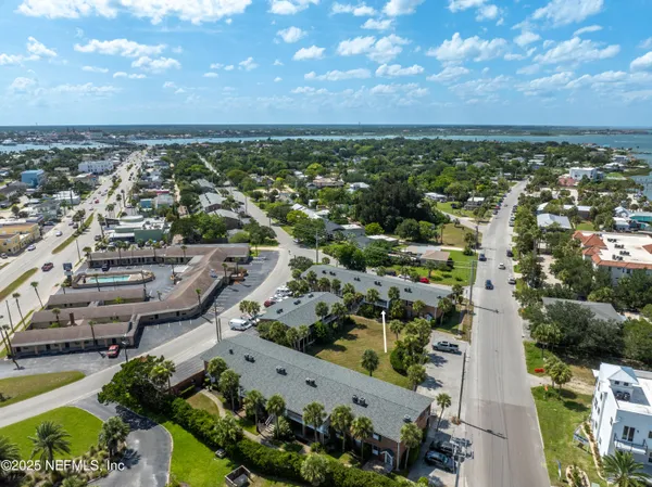an aerial view of multiple house