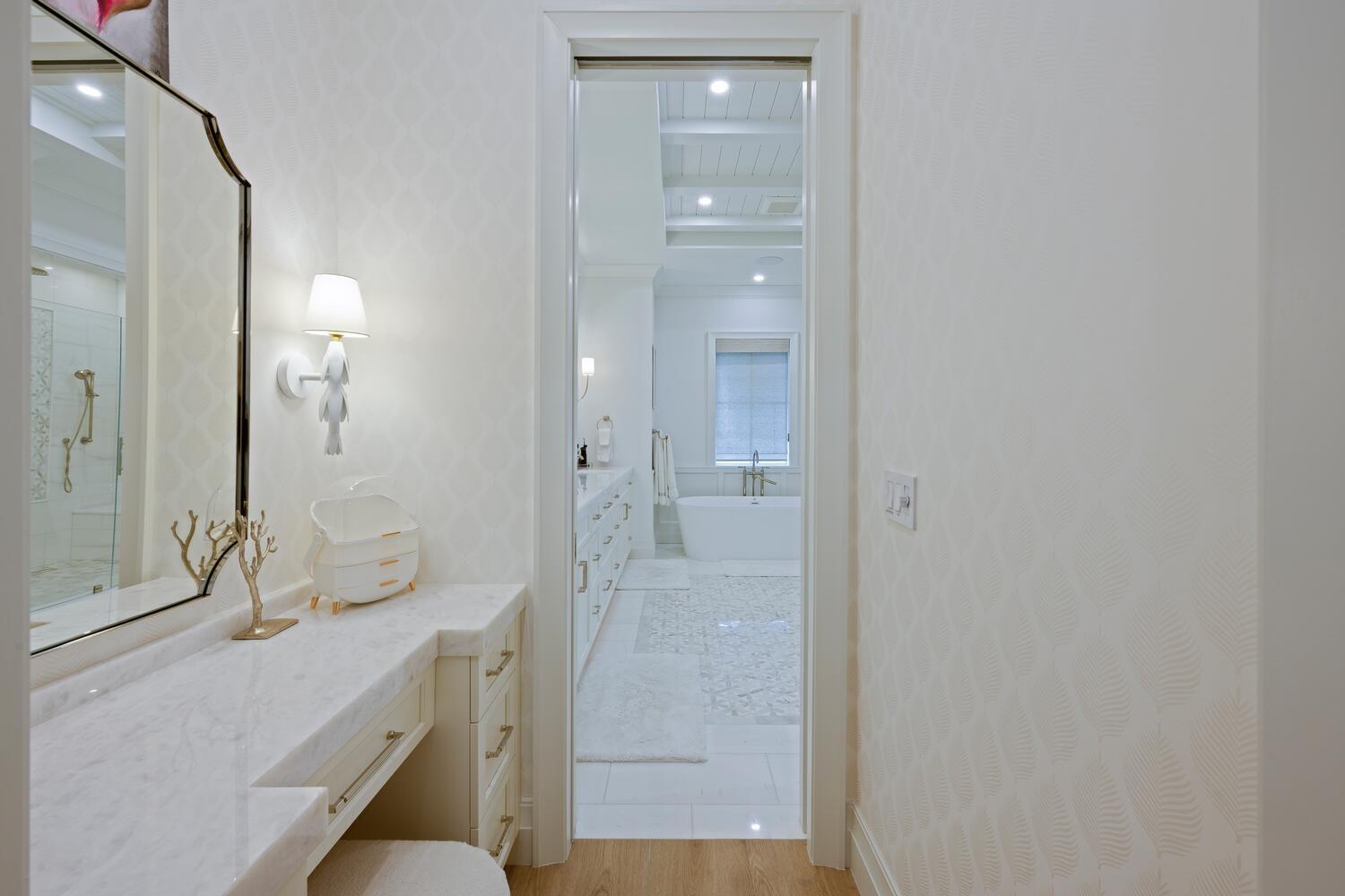 643 Pilot Road North Palm Beach, FL 33408 - Photo 16 of 73 a bathroom with a double vanity sink mirror and shower