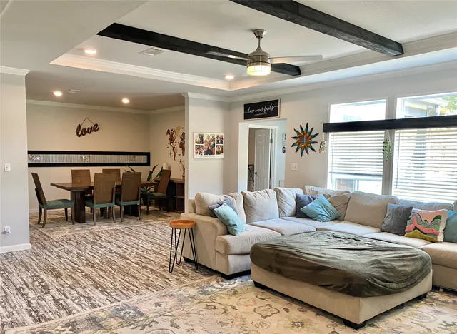 a living room with furniture