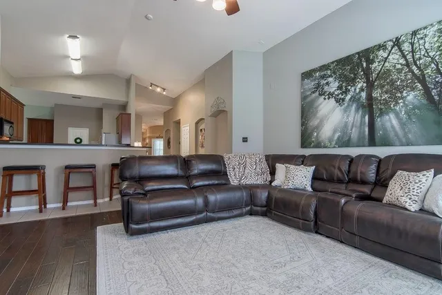 a view of a livingroom with furniture and a couch