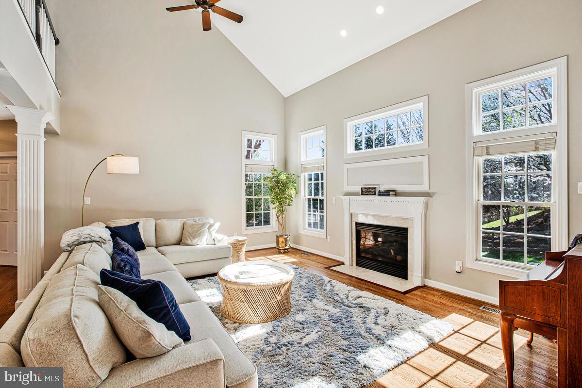 3421 Swallowtail Court Edgewater, MD 21037 - Photo 11 of 79 Living Room with Gas Fireplace & Cathedral Ceiling