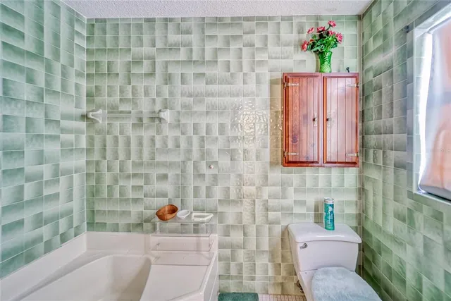 an aerial view of a house with outdoor space