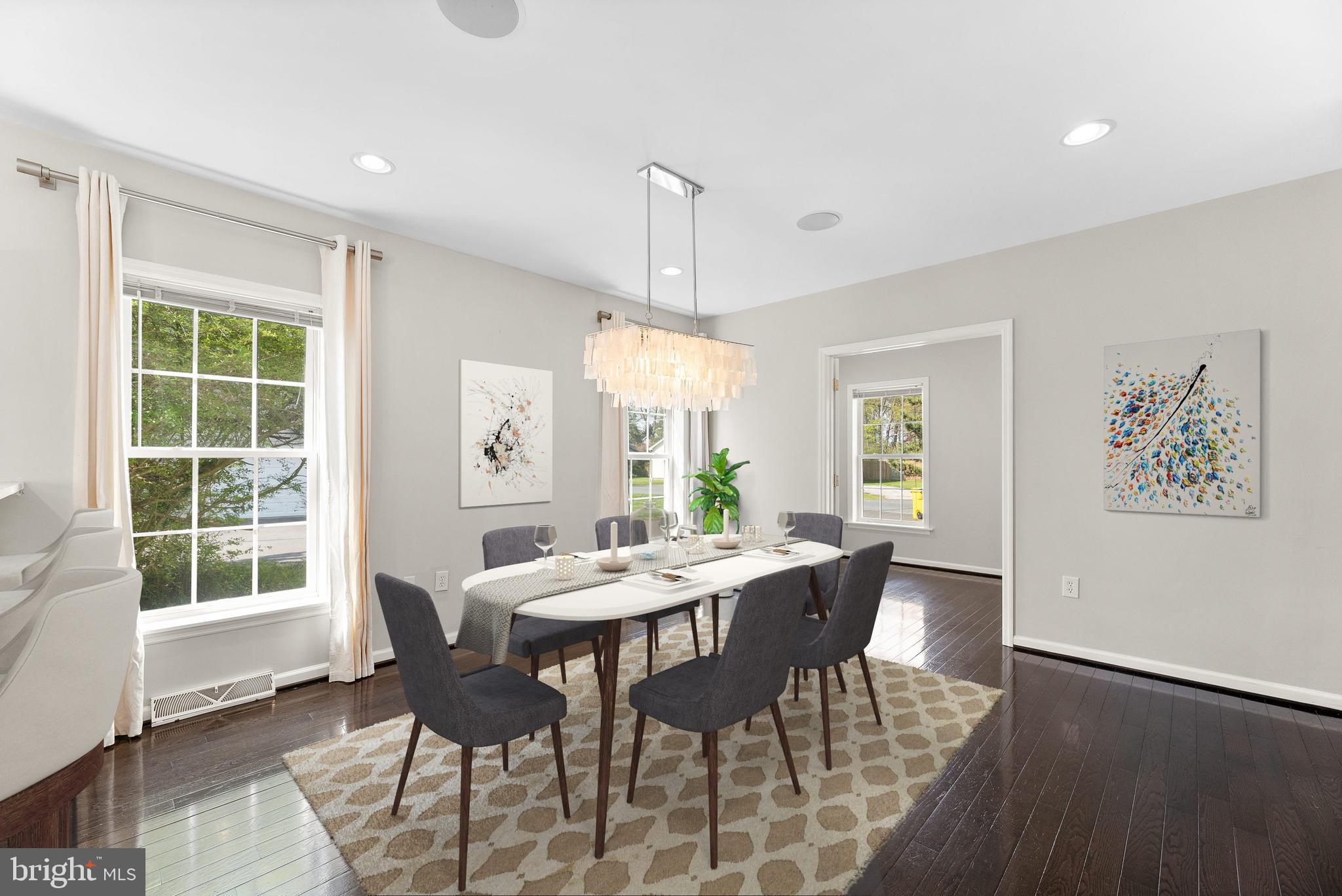 4113 Cadle Creek Road Edgewater, MD 21037 - Photo 2 of 29 Large dining room complete with designer lighting