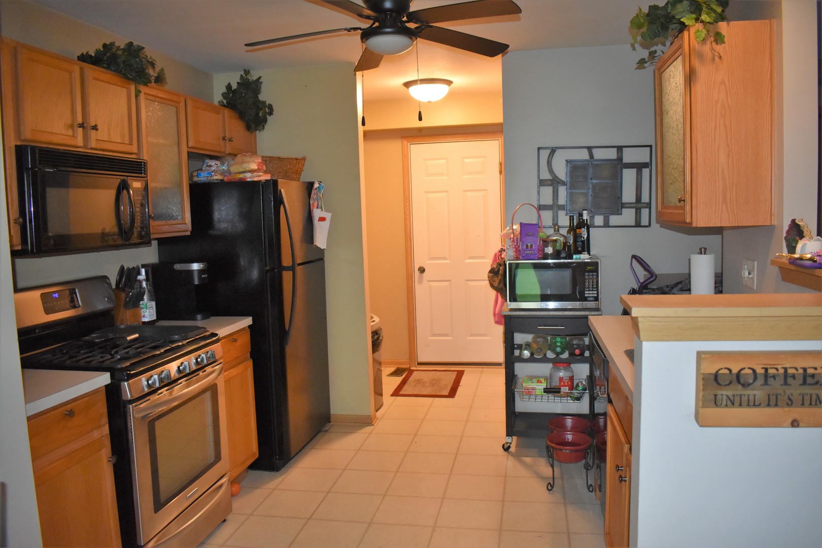 605 Chestnut Ridge Minooka, IL 60447 - Photo 3 of 16 a kitchen with stainless steel appliances a stove top oven a refrigerator and cabinets