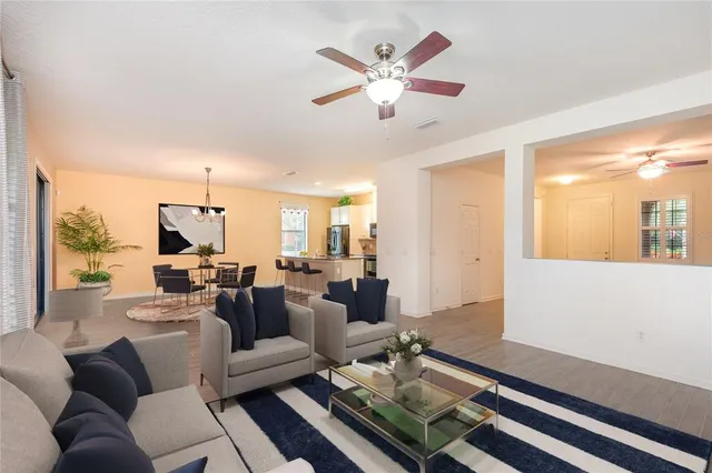 a living room with furniture