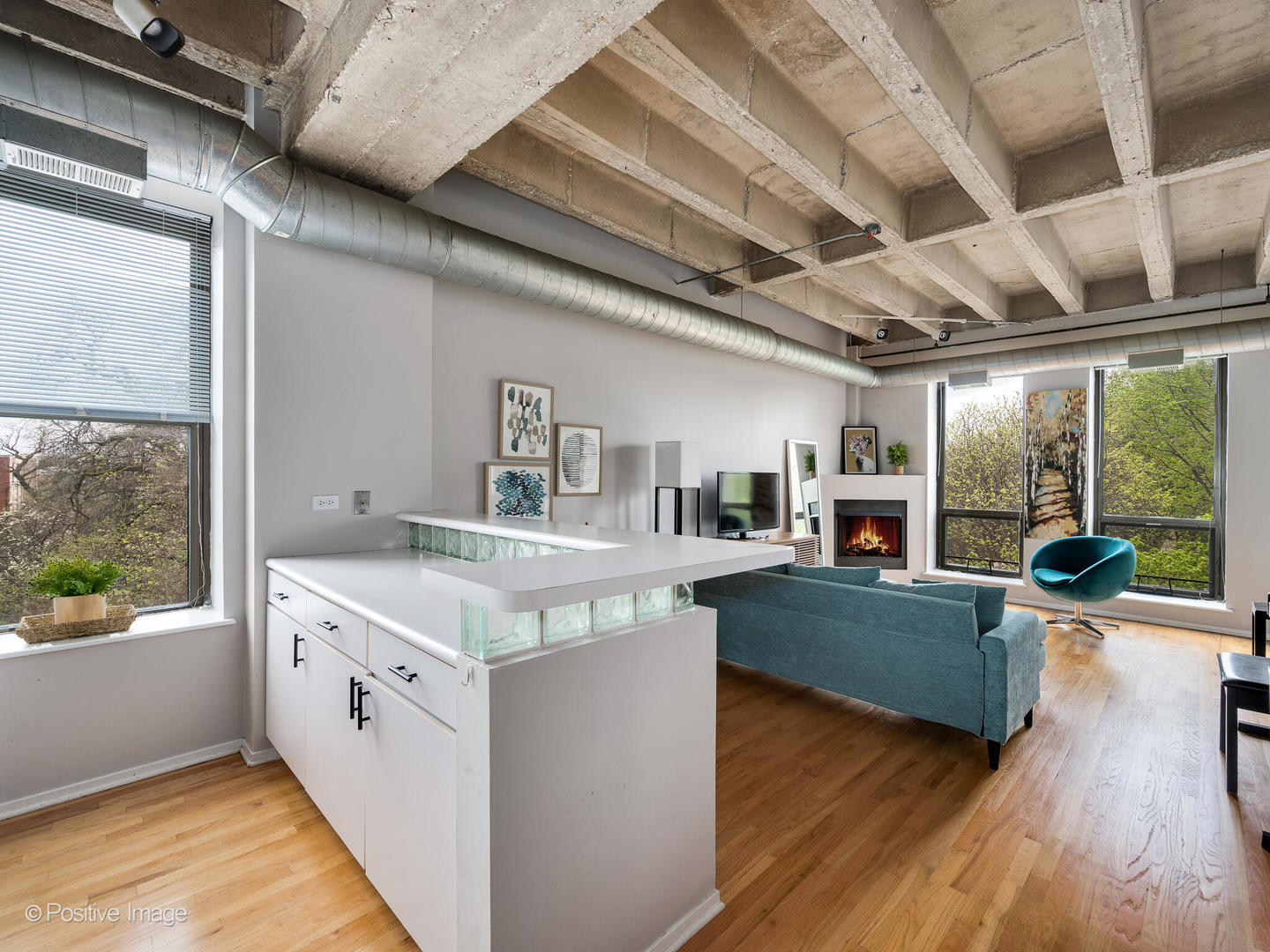 811 South Lytle Street, Unit 303 Chicago, IL 60607 - Photo 3 of 17 a open kitchen with stainless steel appliances granite countertop a lot of counter space and wooden floors