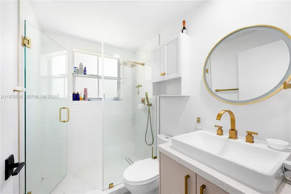 a bathroom with a shower