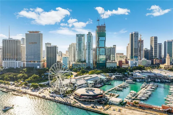 a view of a city with tall buildings