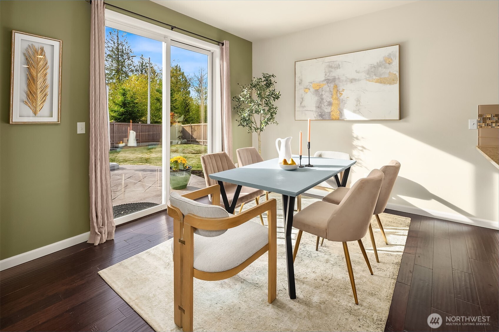 18214 41st Avenue Southeast Bothell, WA 98012 - Photo 11 of 40 a view of a dining room with furniture window and wooden floor