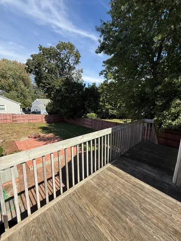 a view of a terrace with a garden