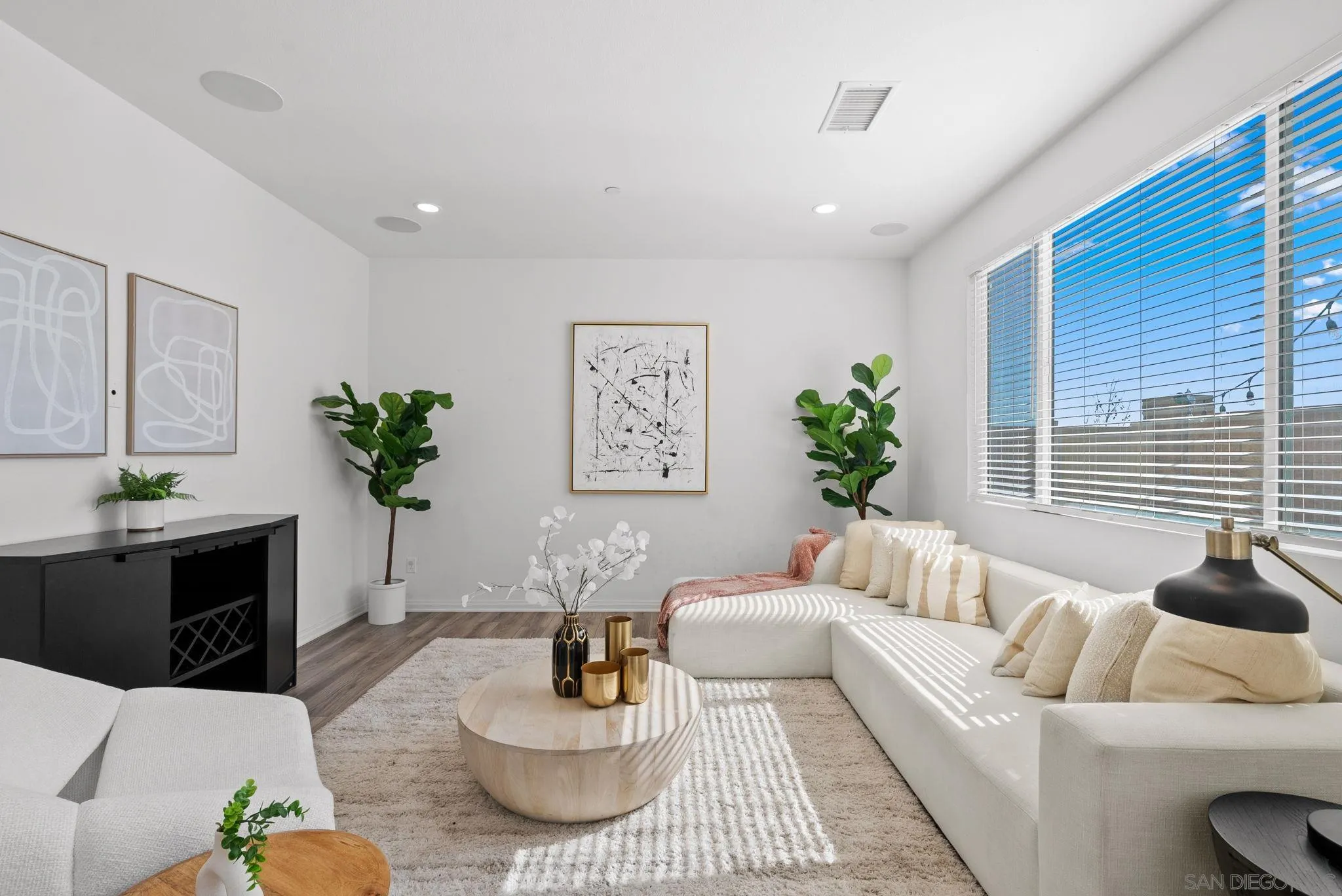 a living room with furniture