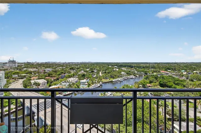 a view of a city from a balcony