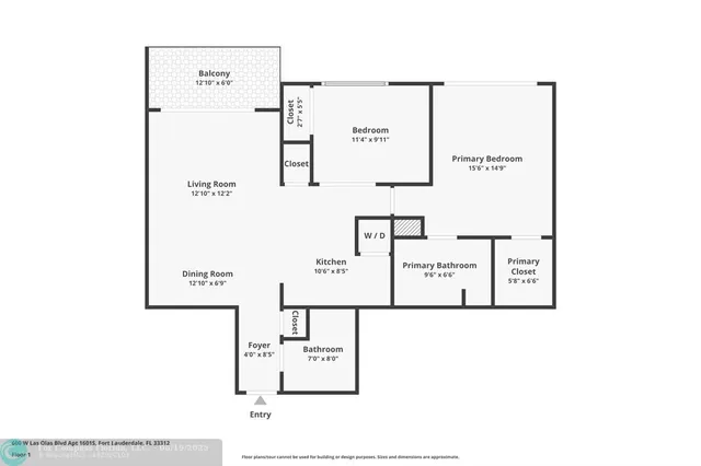 $625,000 | 600 West Las Olas Boulevard, Unit 1601S, Fort Lauderdale, FL 33312
