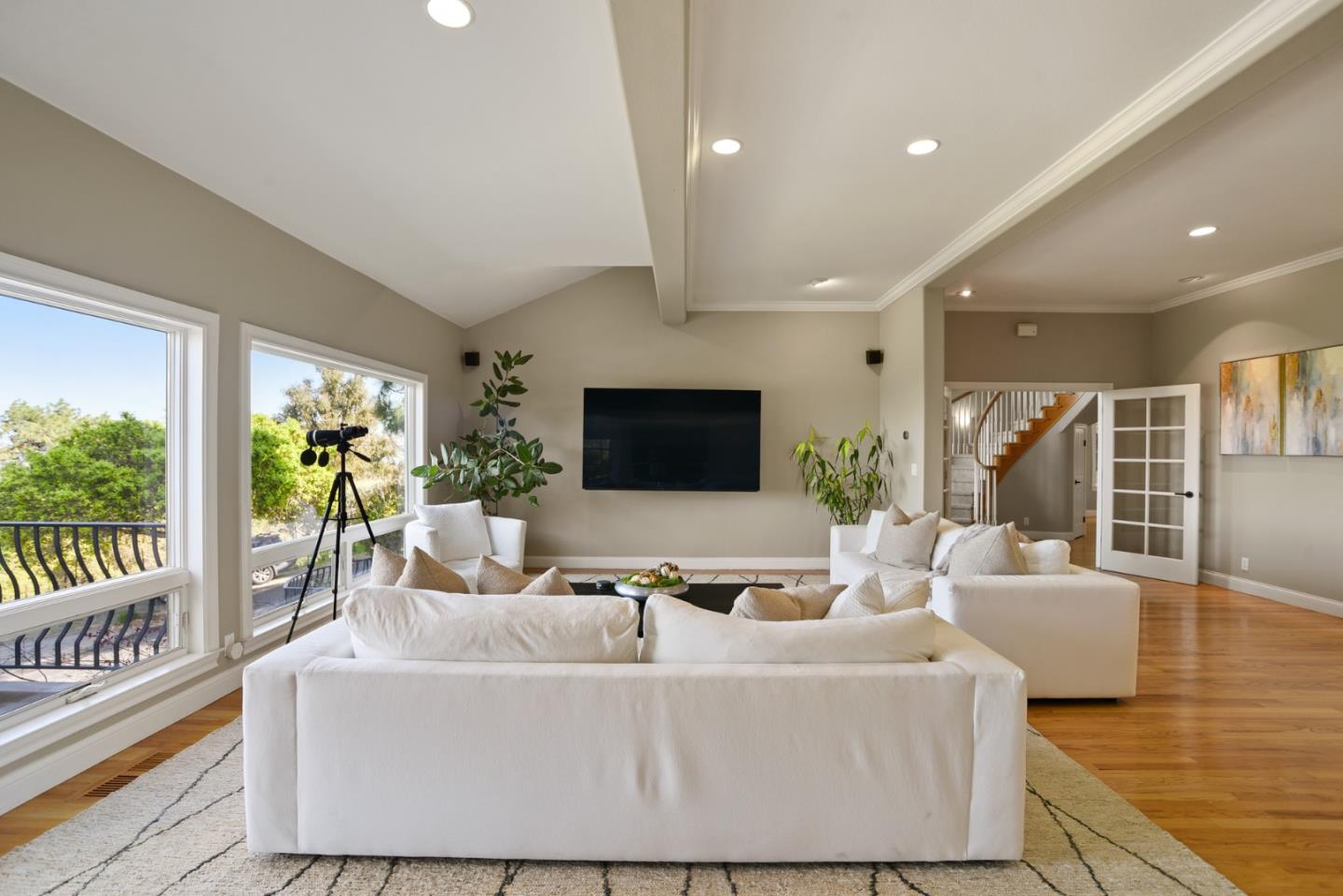 18782 Withey Road Monte Sereno, CA 95030 - Photo 13 of 39 a living room with furniture and a flat screen tv