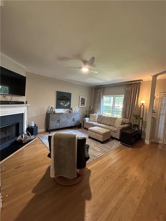 1580 Commerce Drive, Unit B1 Decatur, GA 30030 - Photo 14 of 19 a living room with fireplace furniture and a flat screen tv