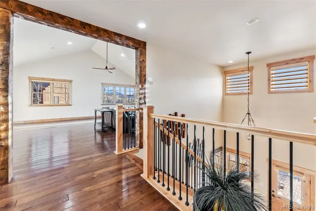 a view of entryway with wooden floor