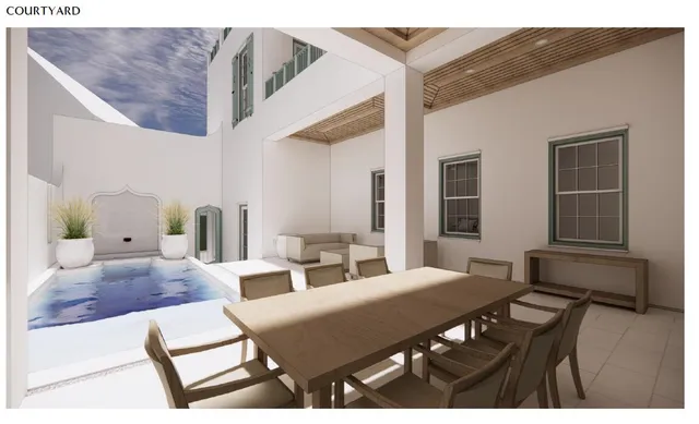 a living room with furniture