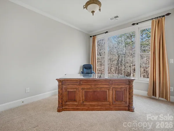 a living room with a large window