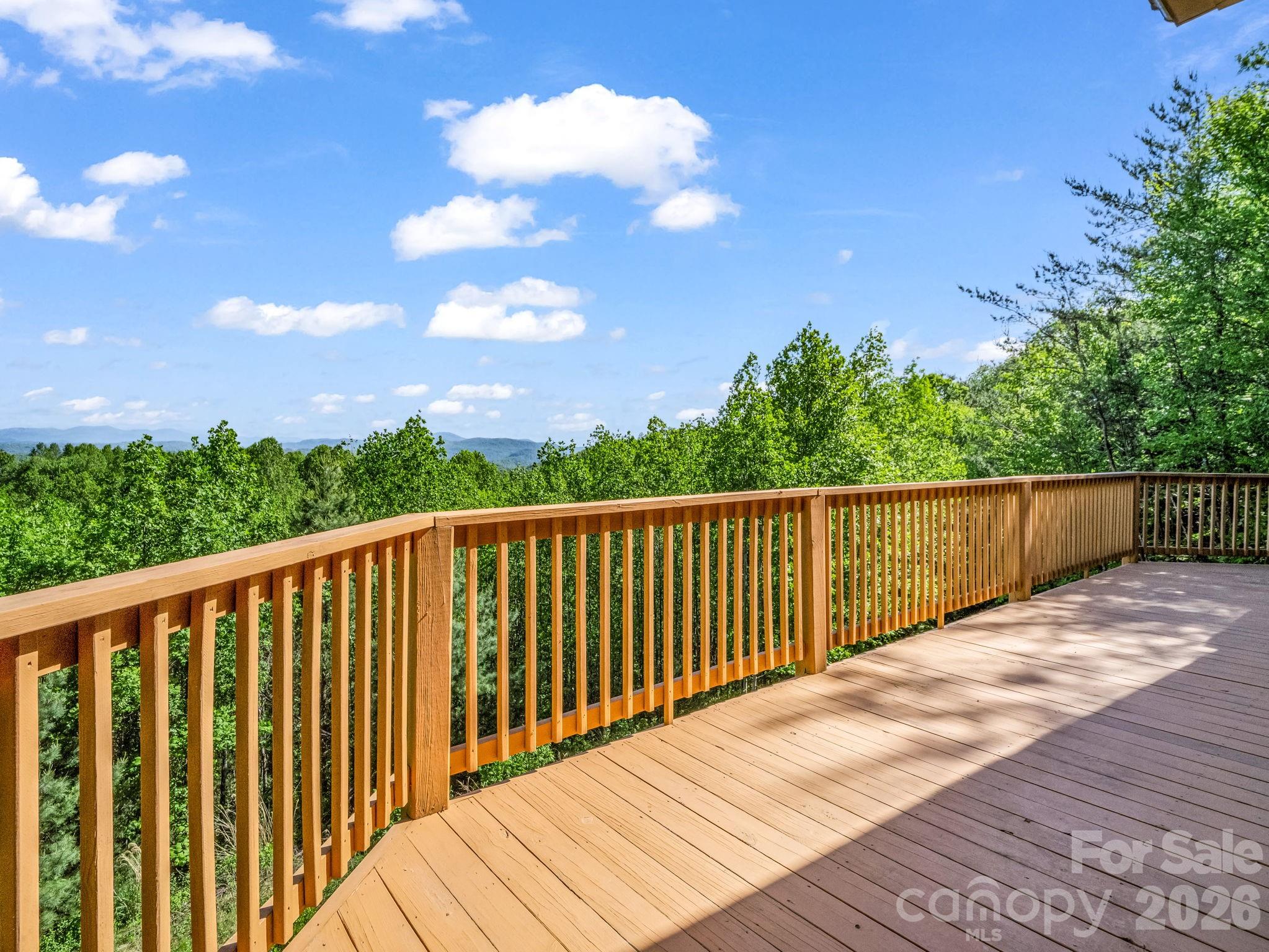 603 Pace Mountain Road Saluda, NC 28773 - Photo 25 of 44 a balcony with wooden floor and fence