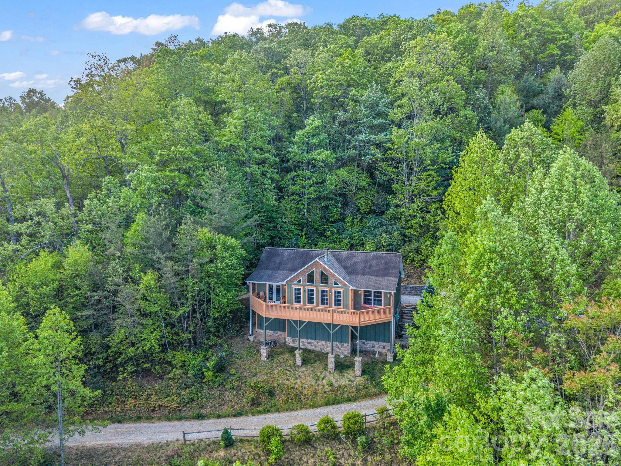 603 Pace Mountain Road Saluda, NC 28773 - Photo 3 of 44 an aerial view of a house with a yard