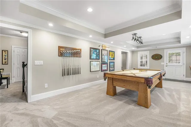 a view of a patio with couches chairs and a yard