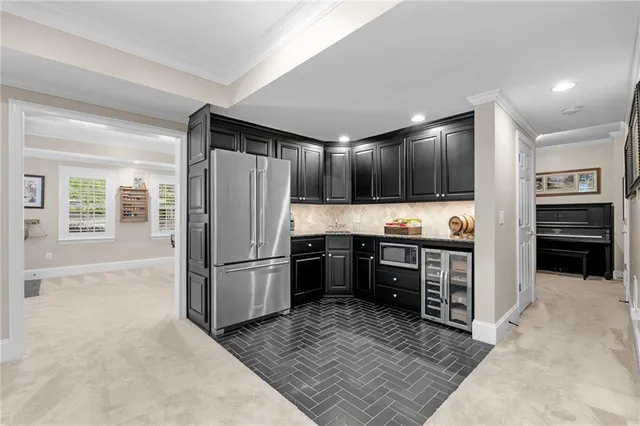a view of house with a big yard plants and large trees