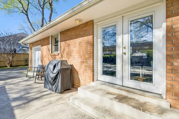 a view of a entryway door front of house