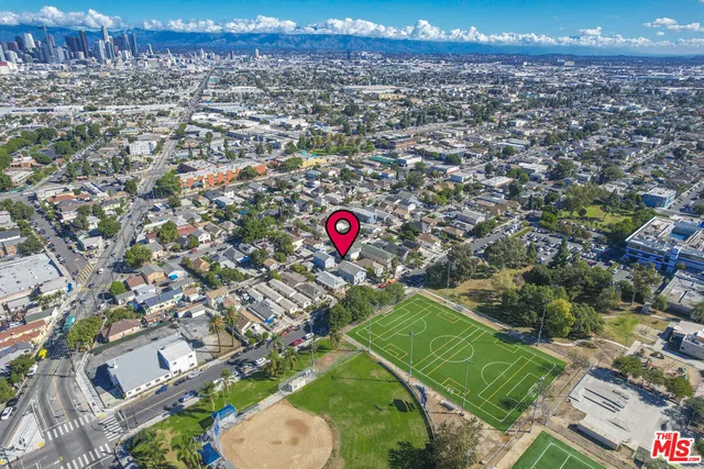 an aerial view of a city